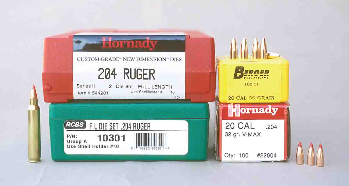 Brian has found the .204 Ruger easy to handload.